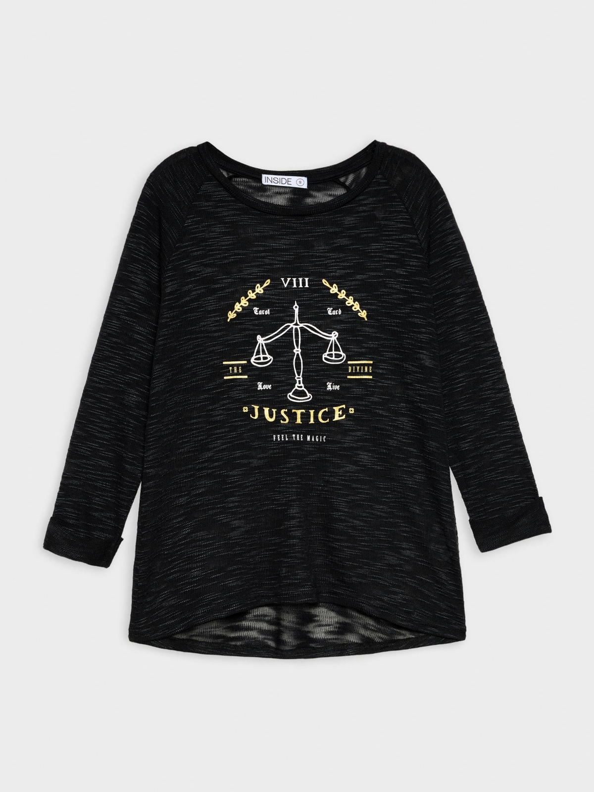 %Pto% Camiseta devoré estampado Justice negro %Pto% Camiseta devoré estampado Justice negro