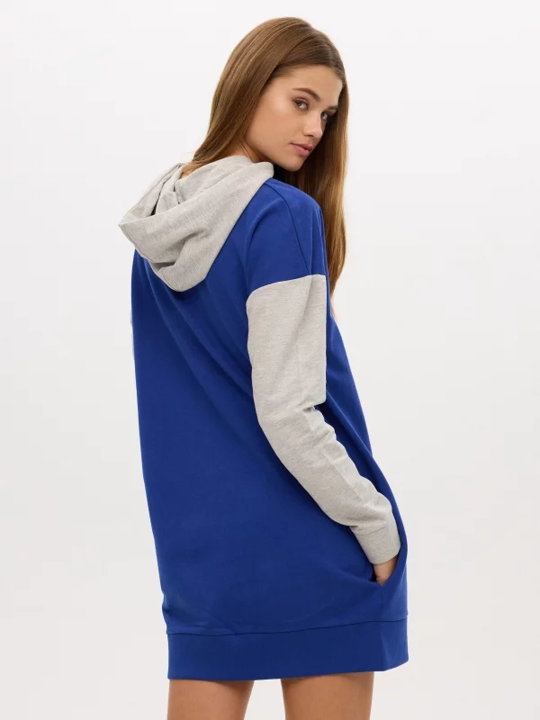 Sudadera Long Fit azul añil vista media trasera