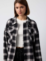 %Pto% Plaid overshirt black
