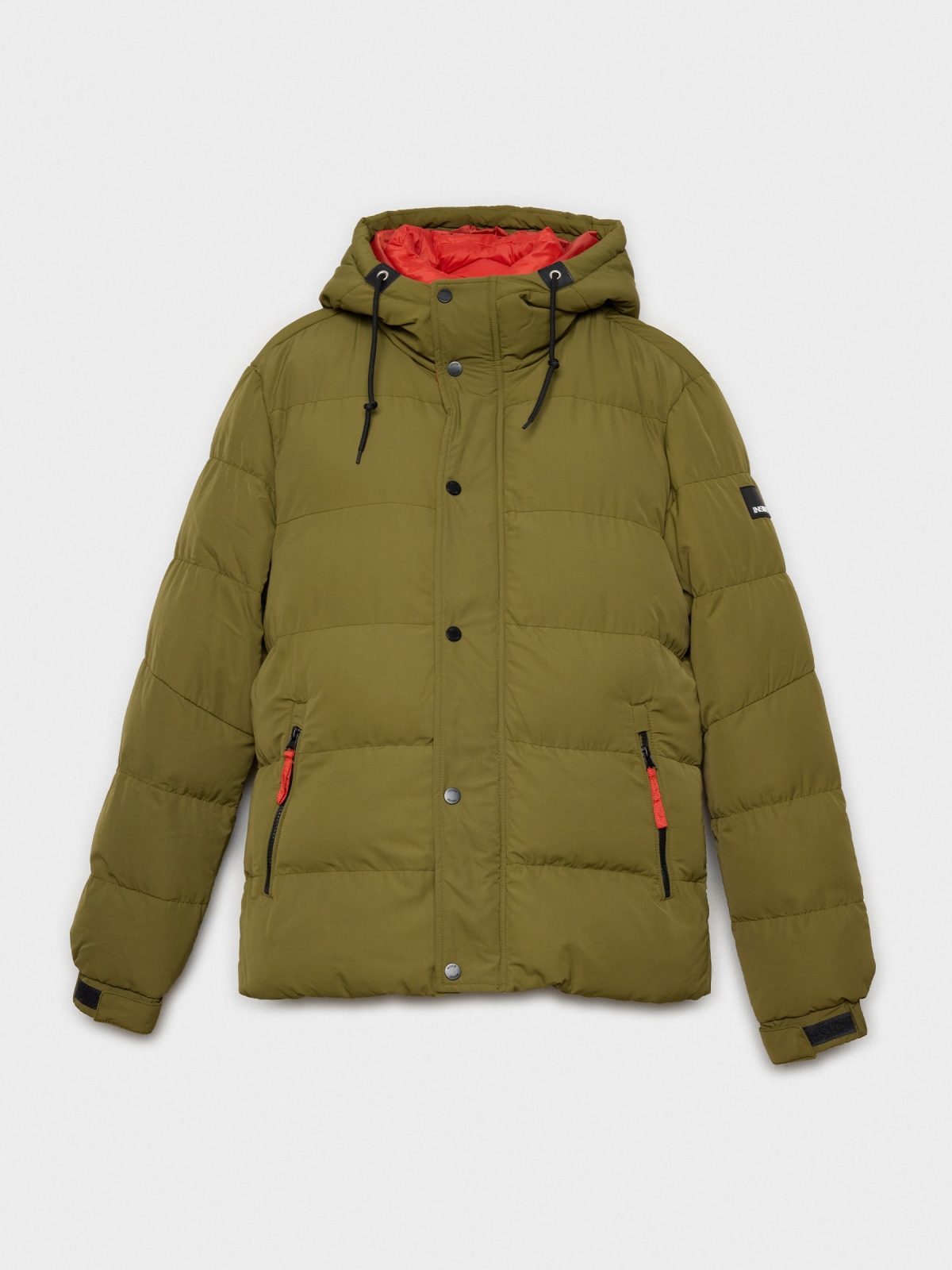  Contrast padded jacket khaki