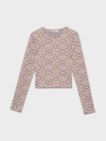 %Pto% T-shirt com estampa jacquard marrom