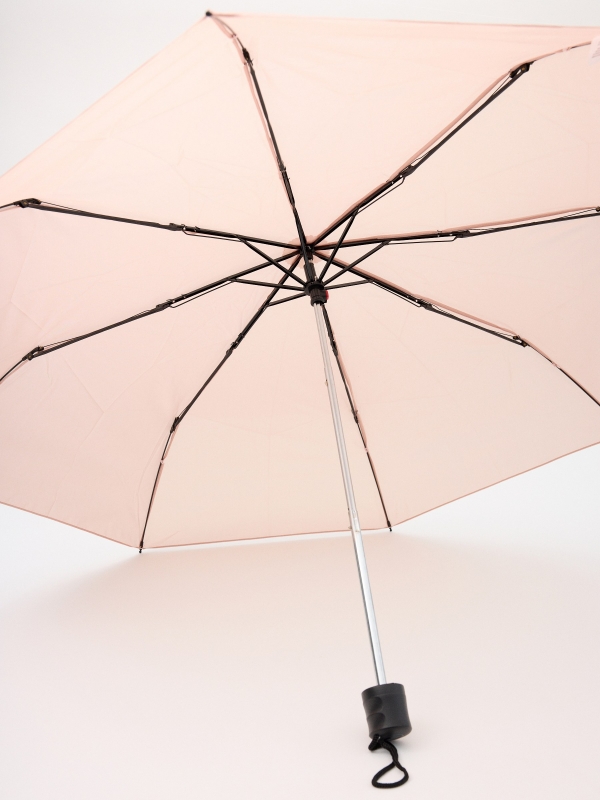 Pink cloud folding umbrella aerial view