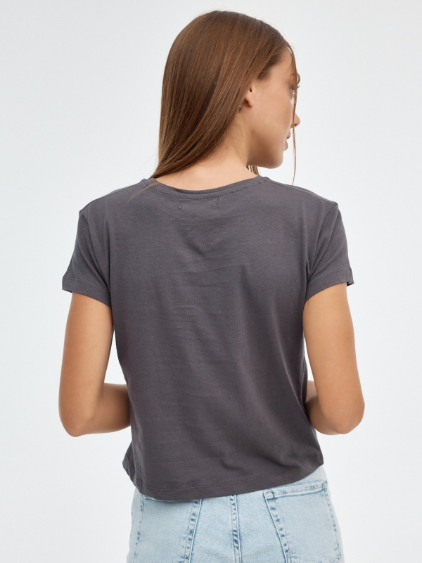 Born Free T-shirt dark grey middle back view