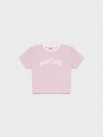 %Pto% Camiseta crop Montana malva