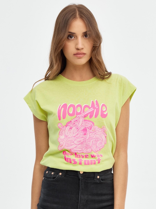 Camiseta sin mangas Noodle lima vista media frontal