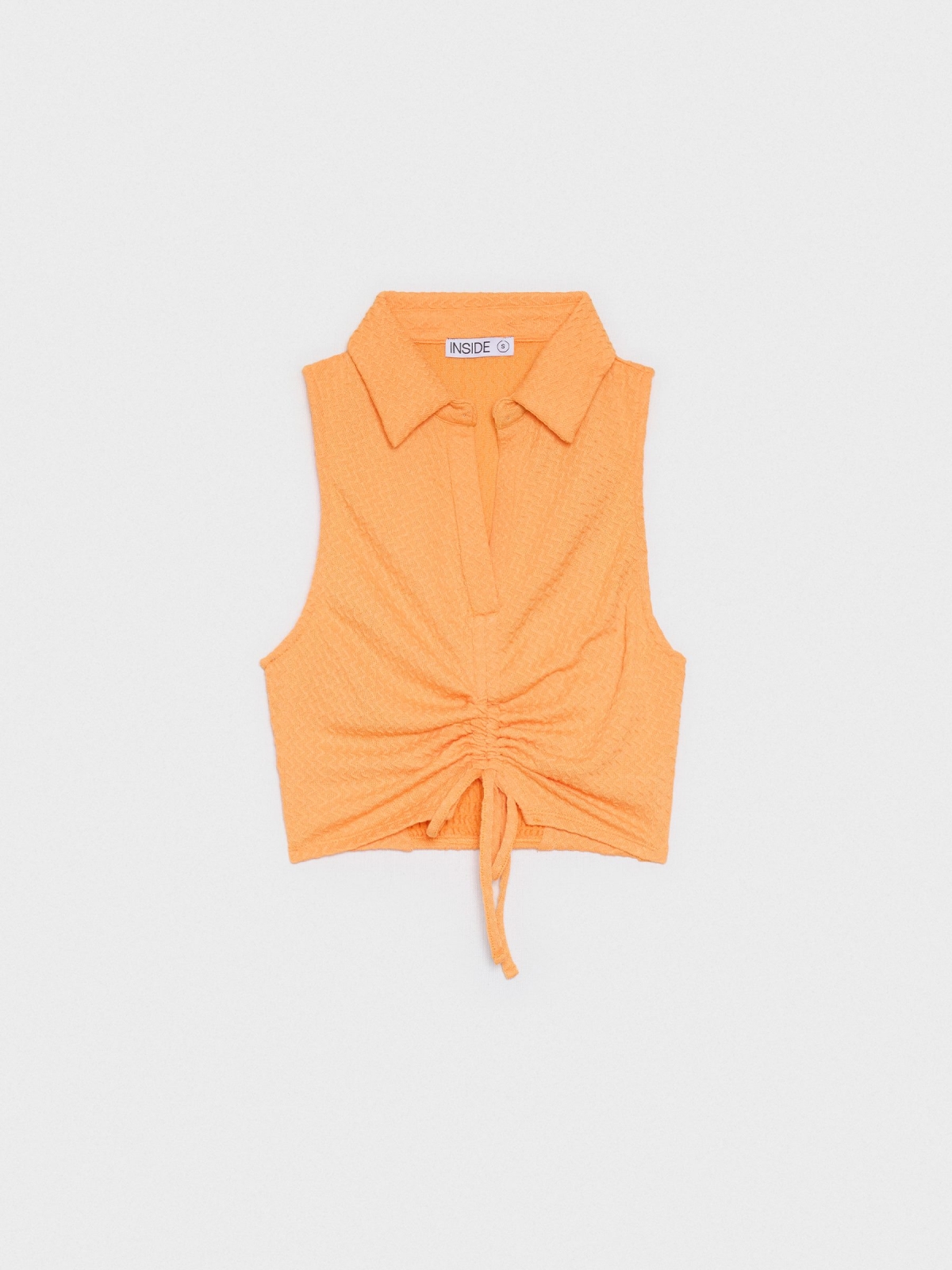  Sleeveless polo neck T-shirt salmon