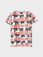 %Pto% Camiseta con texto estampado blanco