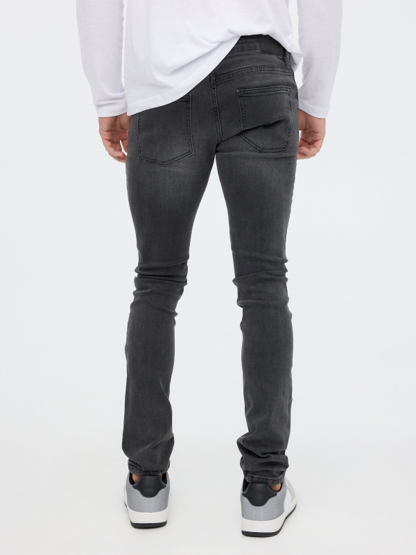 Jeans Slim Gris gris oscuro vista media trasera