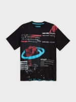 %Pto% Camiseta blanca de graffiti negro