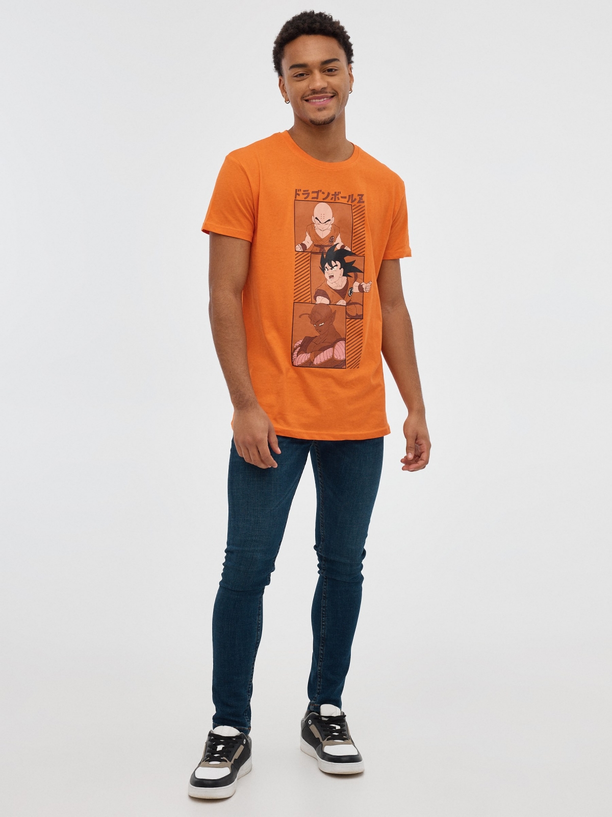 Dragon Ball orange T-shirt orange front view