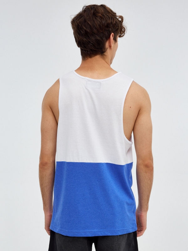 Tecnhology tank top azul eléctrico vista meia traseira