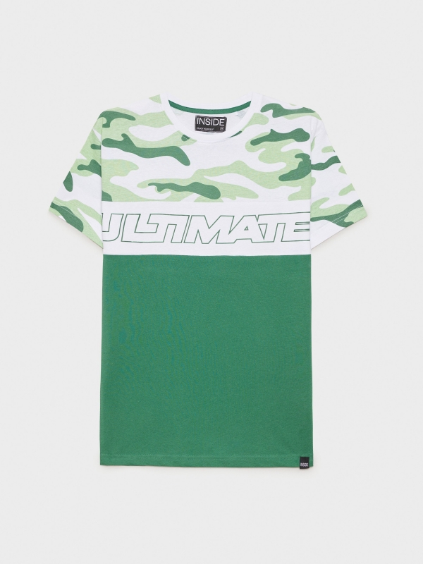  Camiseta multiestampado verde