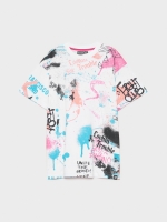 %Pto% Camiseta oversized graffiti blanco