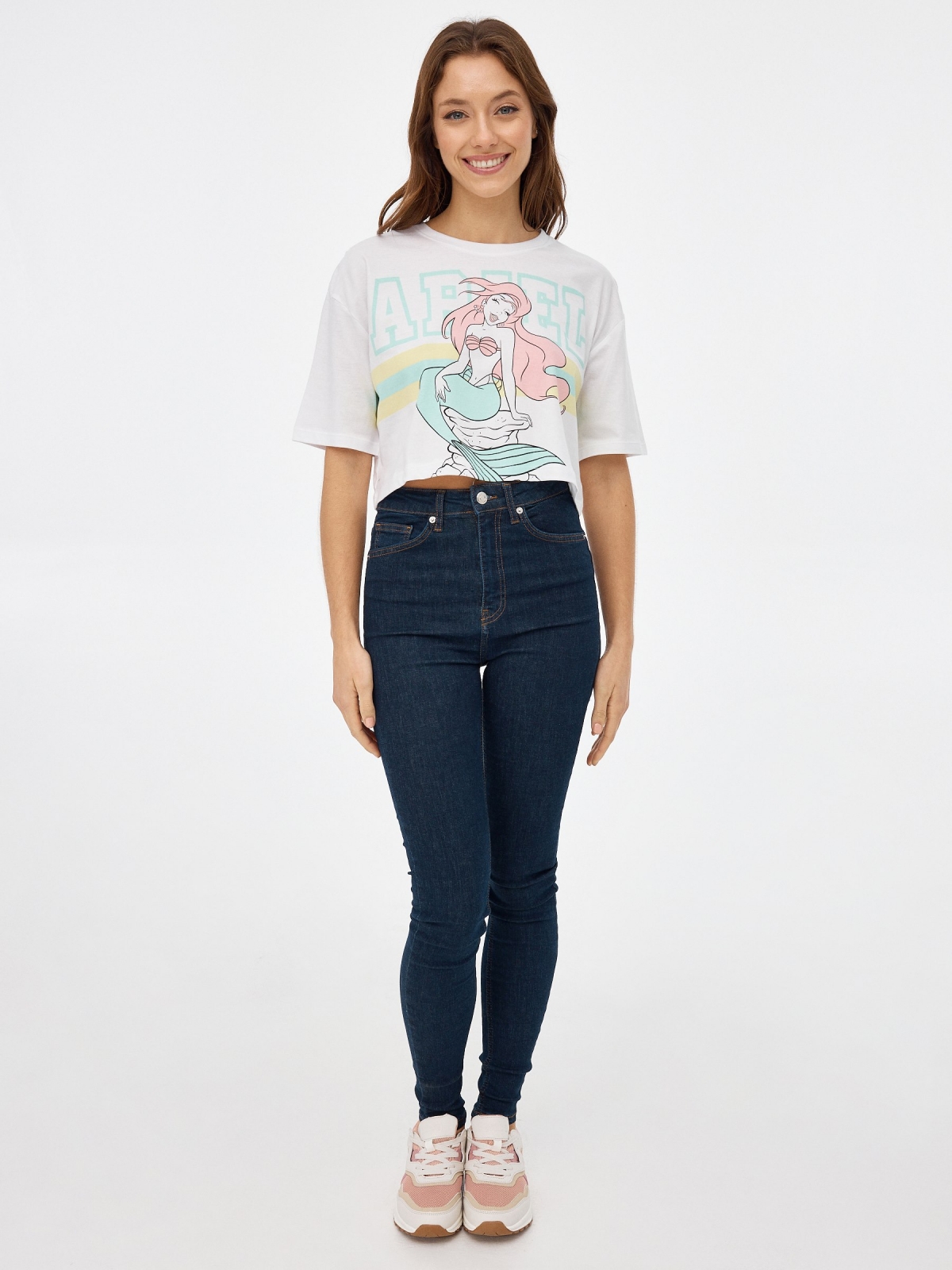 Ariel crop T-shirt white front view