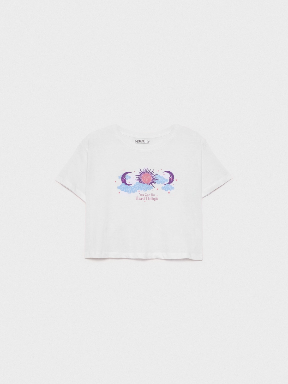  Camiseta crop Hard Things blanco