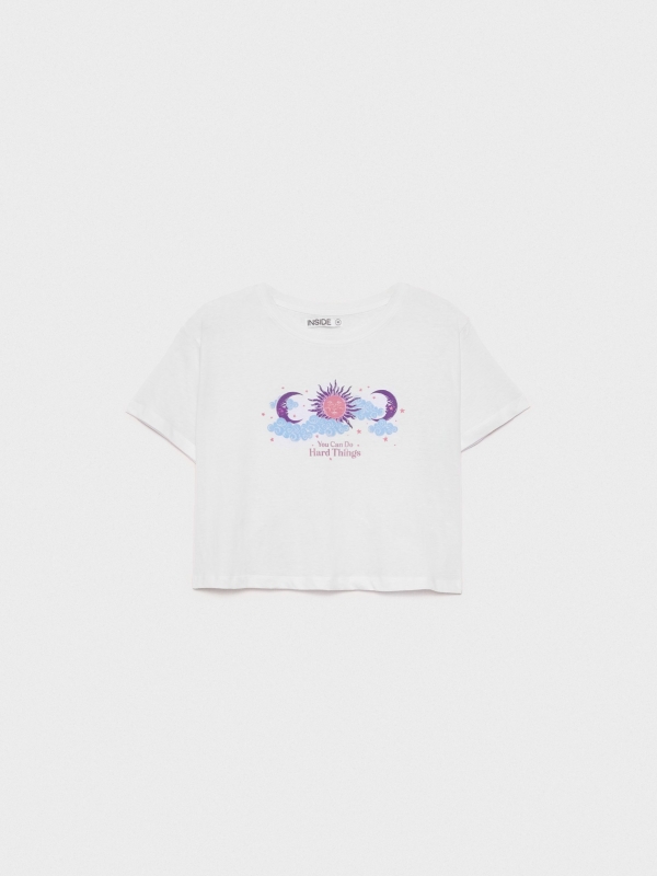  Camiseta crop Hard Things blanco