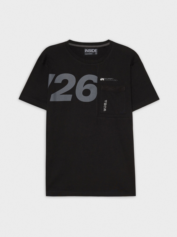  Graphic T-shirt with pocket black