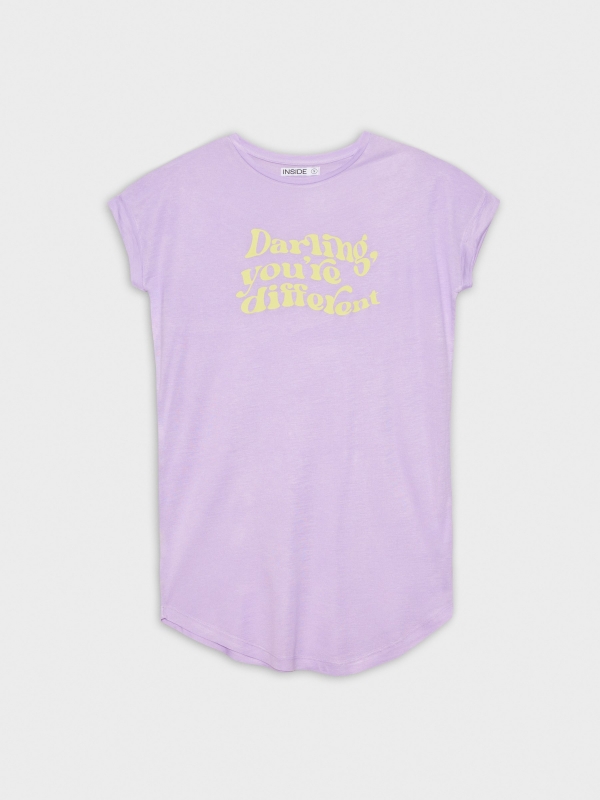  T-shirt with slogan mauve