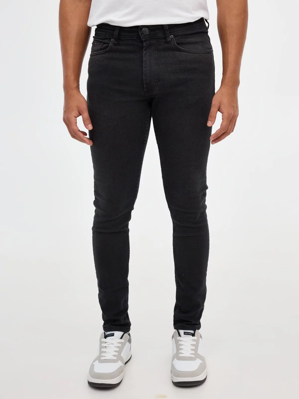 Calças de ganga preto skinny preto vista meia frontal