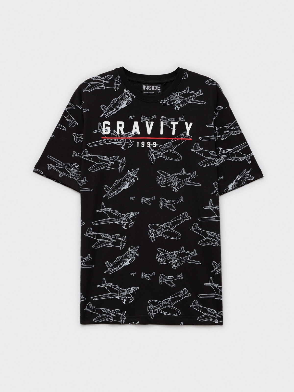  Aircraft printed t-shirt black