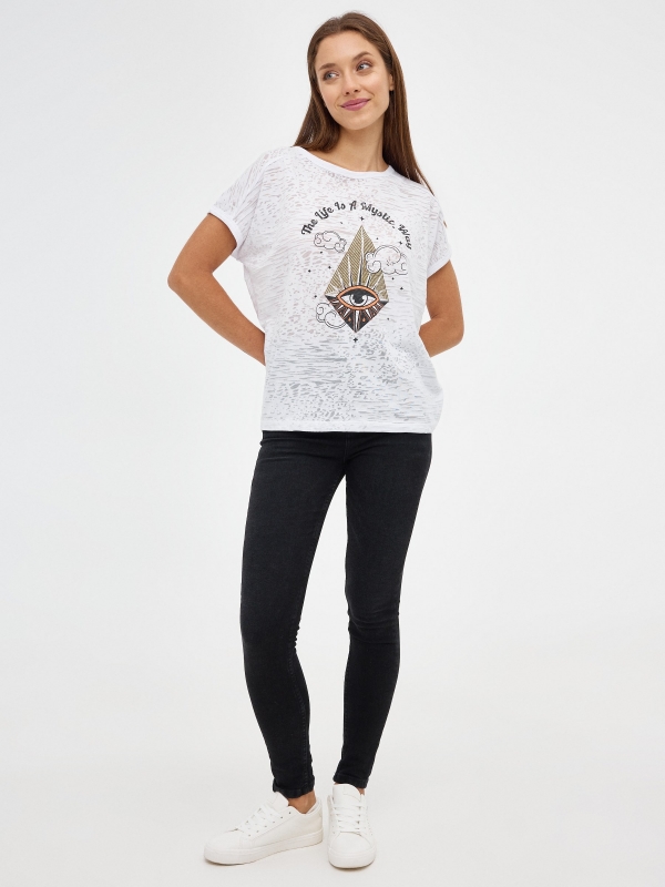 Camiseta Mystic Way blanco vista general frontal