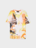 %Pto% Camiseta oversized estampado total blanco