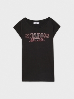 %Pto% Girlboss print T-shirt black