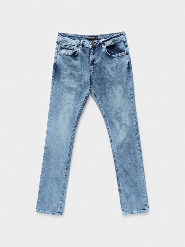  Worn out blue slim jeans blue