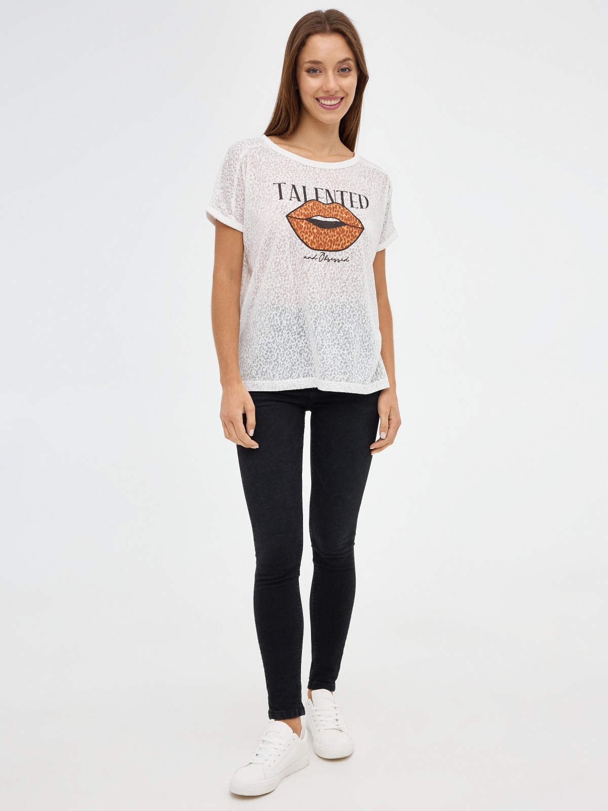 T-shirt de talento off white vista geral frontal