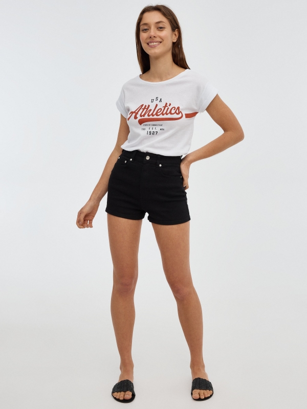 T-Shirt de atletismo branco vista geral frontal