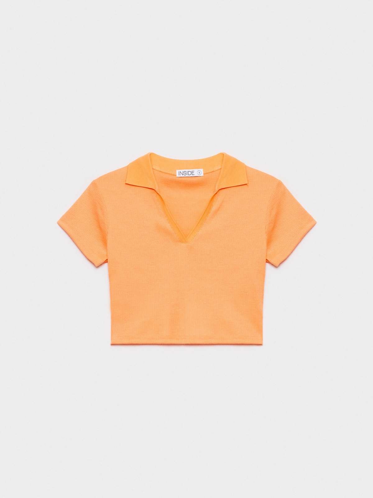  Polo neck crop t-shirt salmon