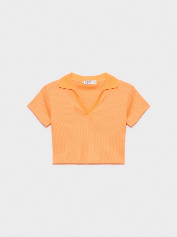  Polo neck crop t-shirt salmon