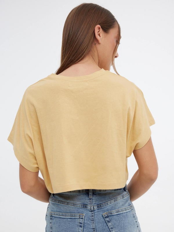 Heliophilia crop top earth brown middle back view