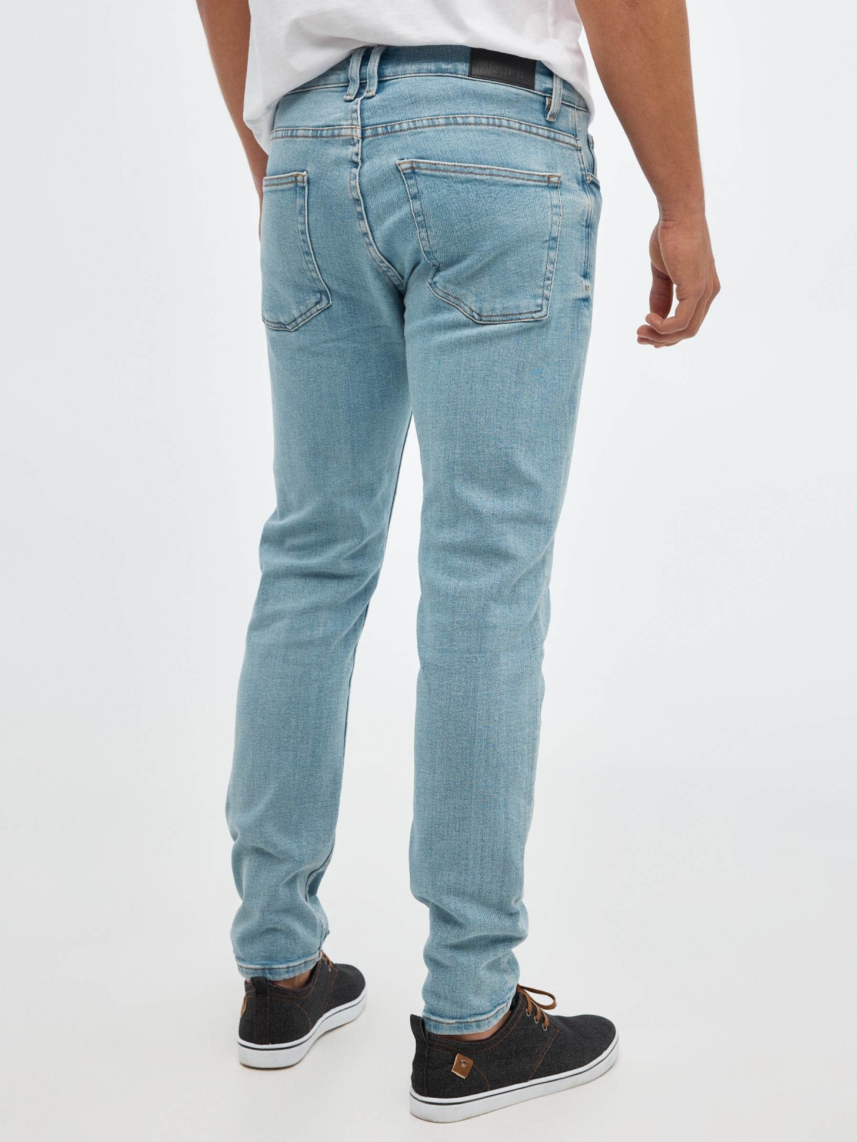 Light blue Slim Jeans blue middle back view