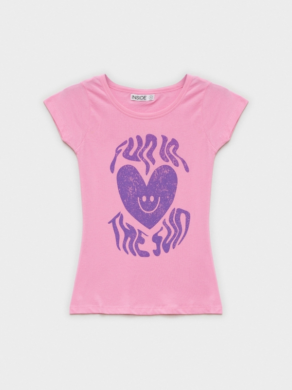  T-shirt cor-de-rosa fina rosa