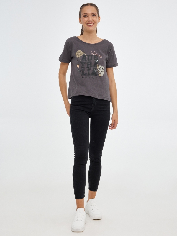 Camiseta Australia gris oscuro vista general frontal