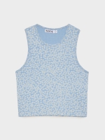 %Pto% Camiseta rib con estampado azul acero