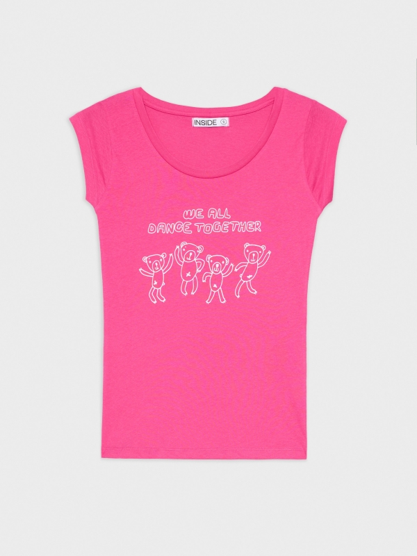  Camiseta con estampado magenta