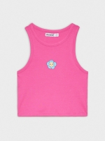 %Pto% Top halter com bordado magenta