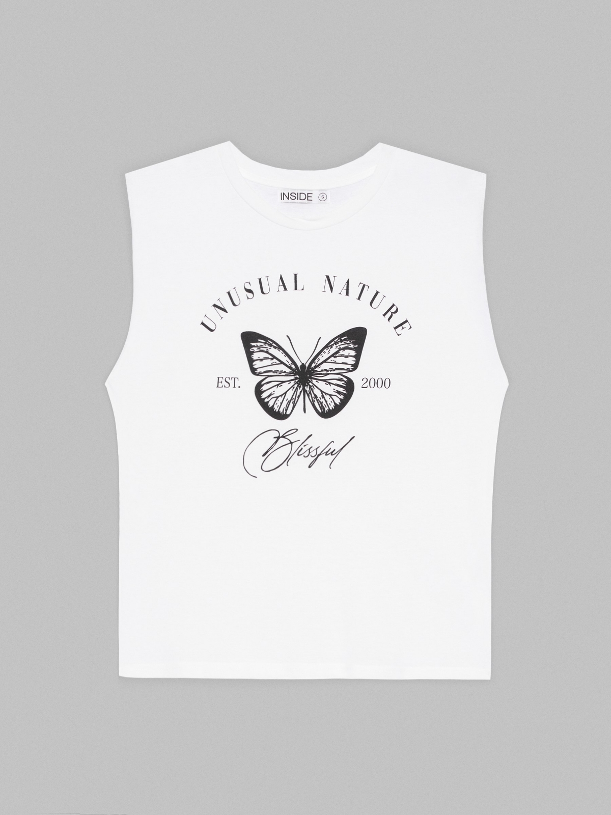  T-shirt com estampado branco