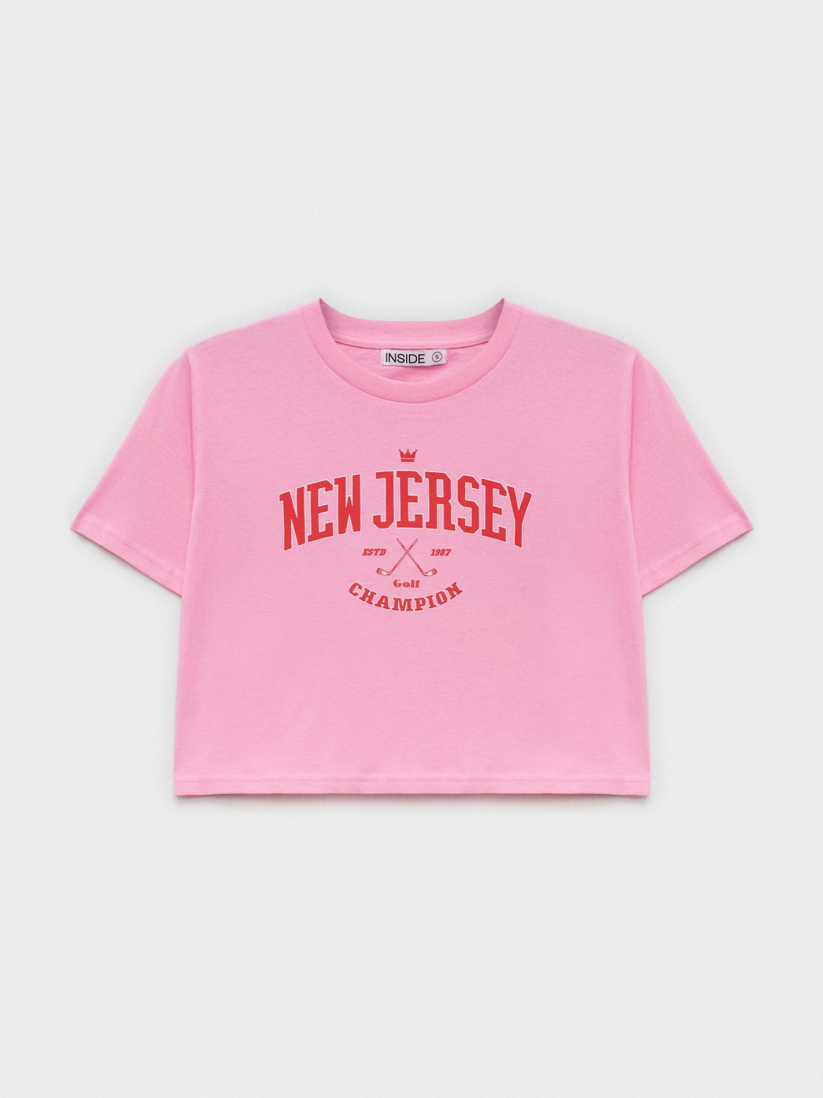  Pink graphic crop top bubblegum pink