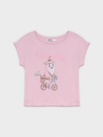 %Pto% Camiseta blanca con estampado malva