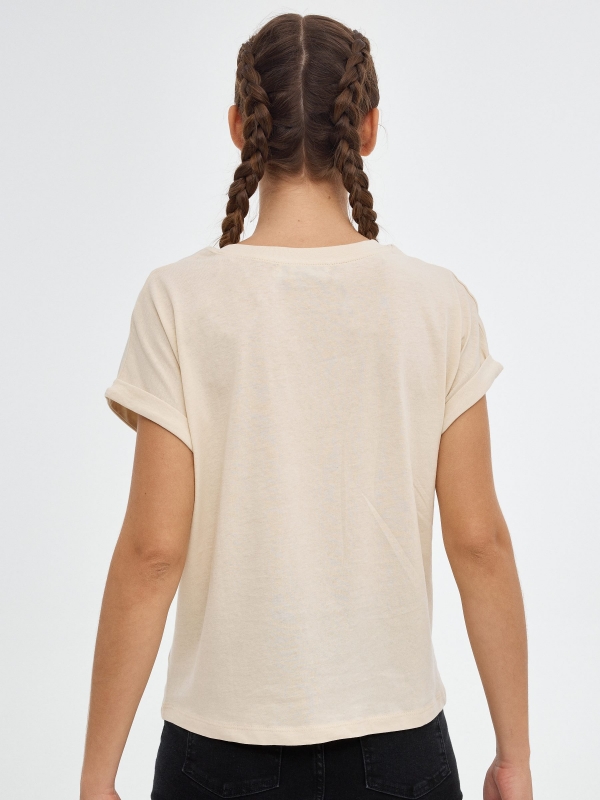 Planets print t-shirt sand middle back view