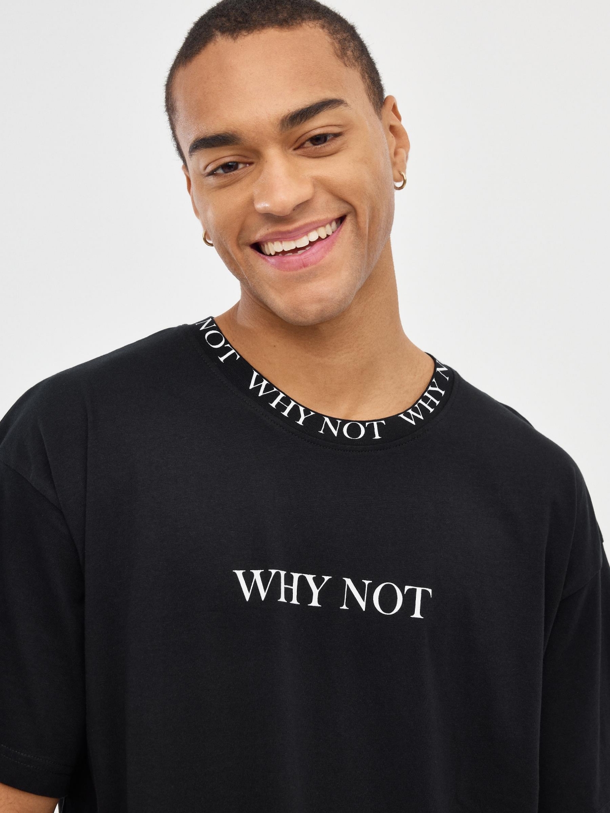 Why Not T-shirt preto vista detalhe