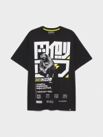 %Pto% Oversized Japanese print T-shirt black