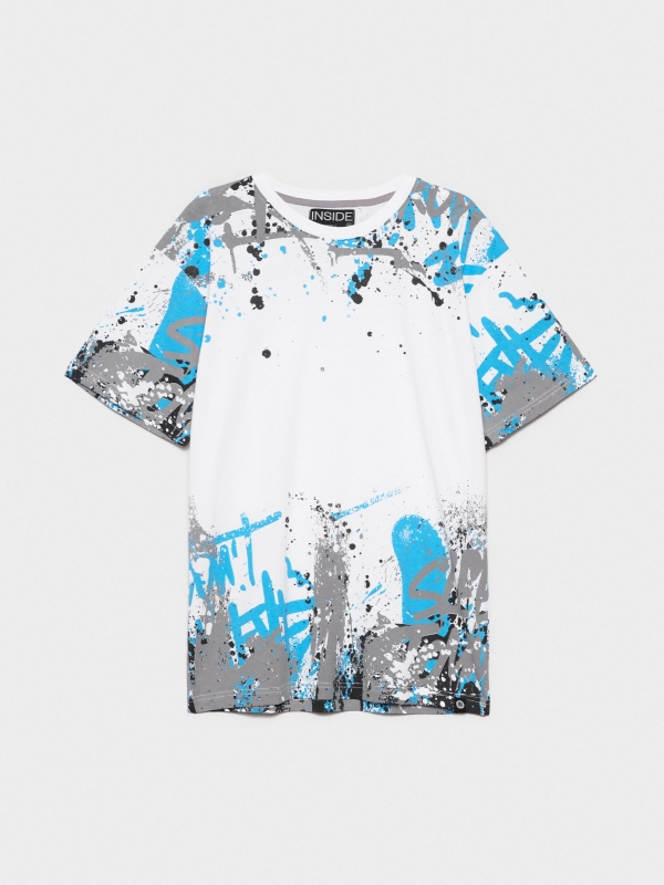  White t-shirt with graffiti print white