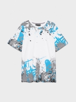 %Pto% White t-shirt with graffiti print white