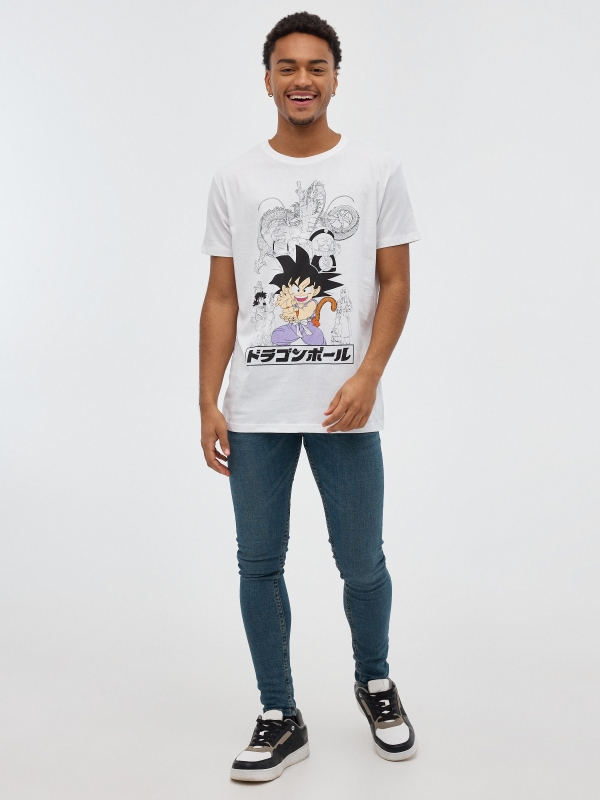 Camiseta Dragon Ball blanco vista general frontal