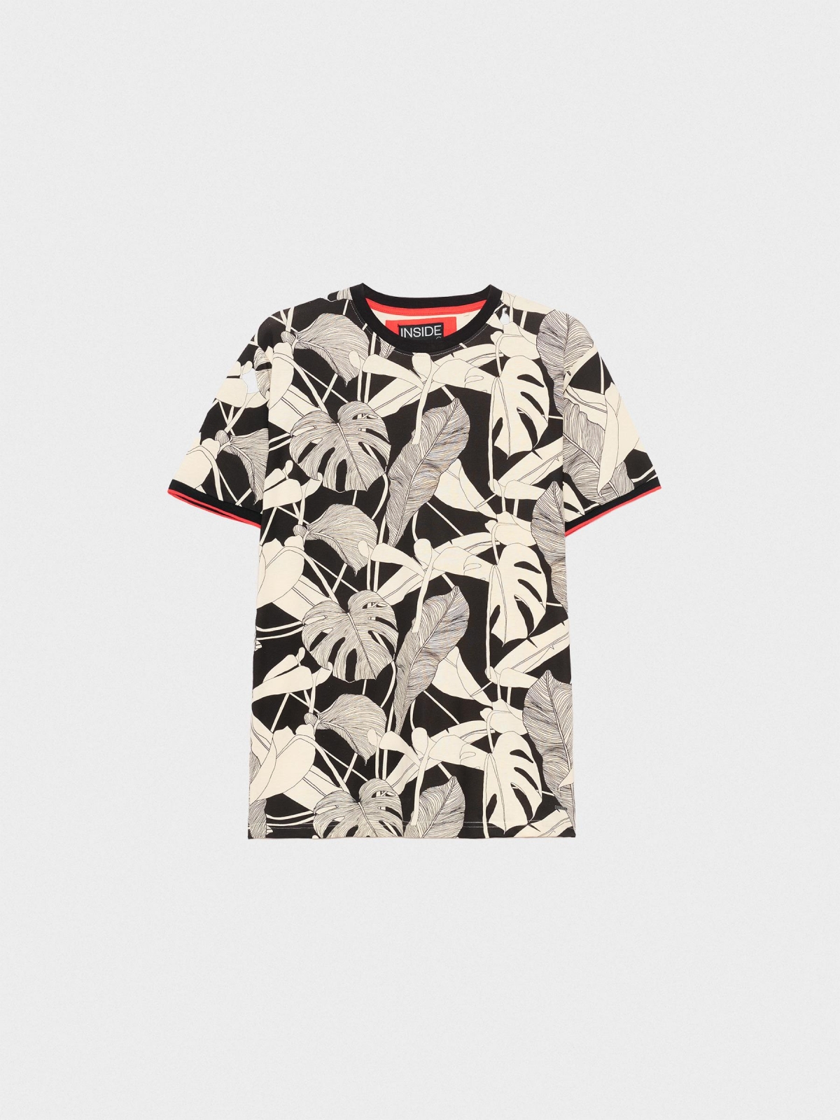  Tropical print T-shirt black