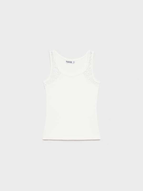  Camiseta tirantes encaje blanco